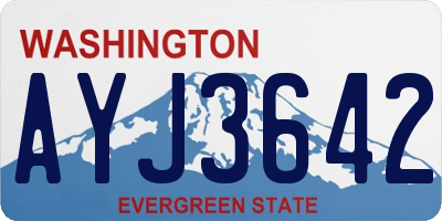 WA license plate AYJ3642