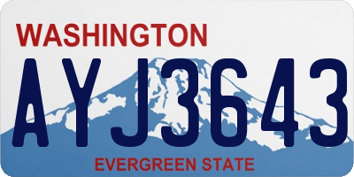WA license plate AYJ3643