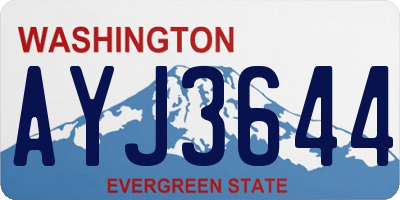 WA license plate AYJ3644