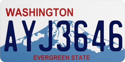 WA license plate AYJ3646
