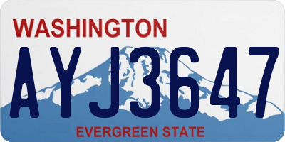 WA license plate AYJ3647
