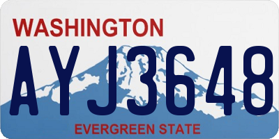 WA license plate AYJ3648