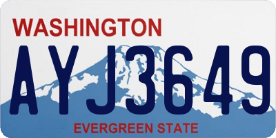 WA license plate AYJ3649