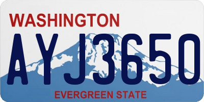 WA license plate AYJ3650