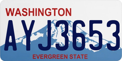 WA license plate AYJ3653