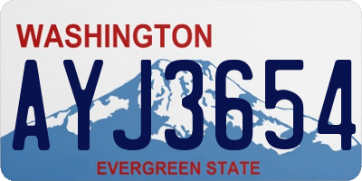 WA license plate AYJ3654