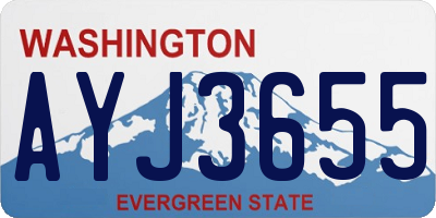WA license plate AYJ3655
