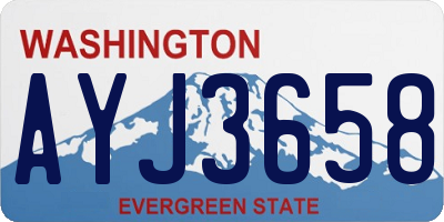 WA license plate AYJ3658