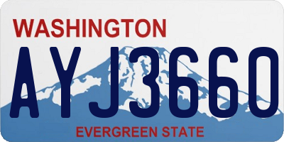 WA license plate AYJ3660