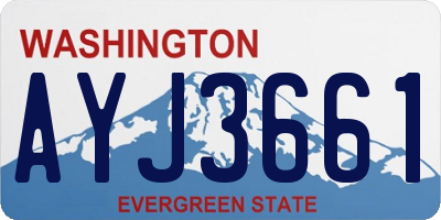 WA license plate AYJ3661