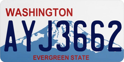 WA license plate AYJ3662