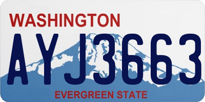 WA license plate AYJ3663