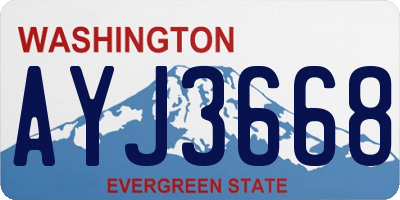 WA license plate AYJ3668
