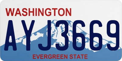 WA license plate AYJ3669