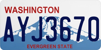 WA license plate AYJ3670