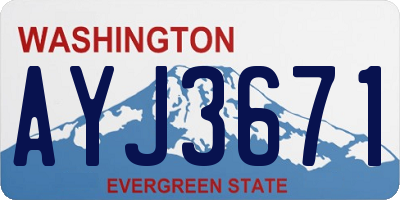 WA license plate AYJ3671