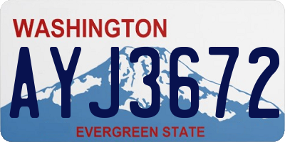 WA license plate AYJ3672