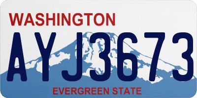 WA license plate AYJ3673