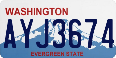 WA license plate AYJ3674