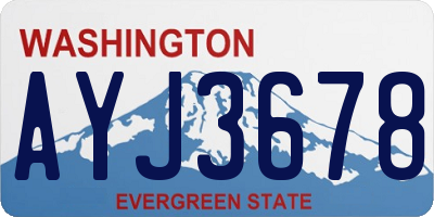 WA license plate AYJ3678