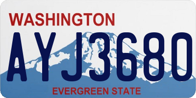 WA license plate AYJ3680