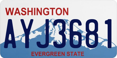 WA license plate AYJ3681
