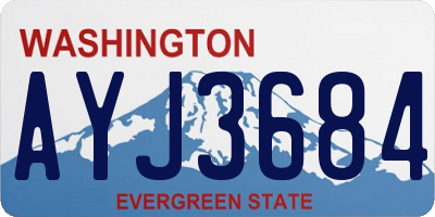 WA license plate AYJ3684
