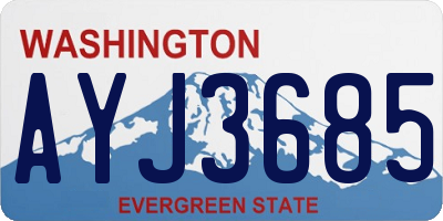 WA license plate AYJ3685