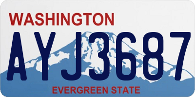 WA license plate AYJ3687