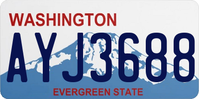 WA license plate AYJ3688