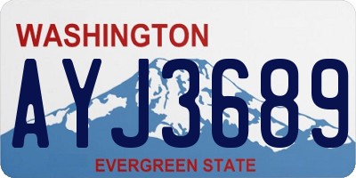WA license plate AYJ3689