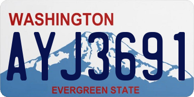 WA license plate AYJ3691