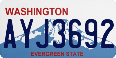 WA license plate AYJ3692