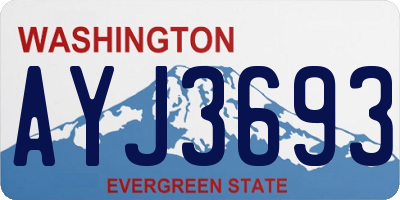 WA license plate AYJ3693