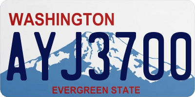 WA license plate AYJ3700