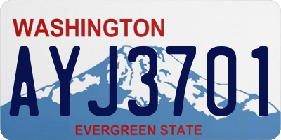 WA license plate AYJ3701