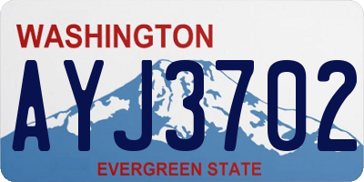 WA license plate AYJ3702