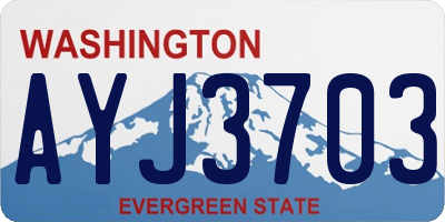 WA license plate AYJ3703