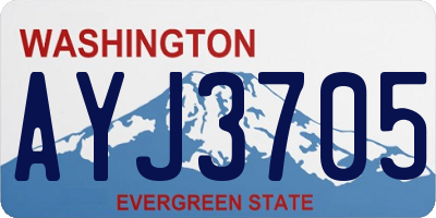 WA license plate AYJ3705