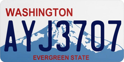 WA license plate AYJ3707