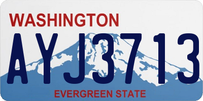 WA license plate AYJ3713
