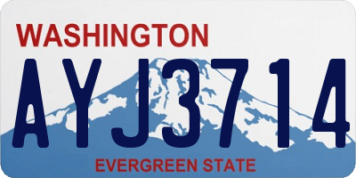 WA license plate AYJ3714