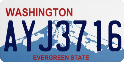 WA license plate AYJ3716