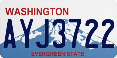 WA license plate AYJ3722