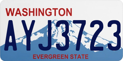 WA license plate AYJ3723