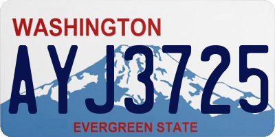 WA license plate AYJ3725