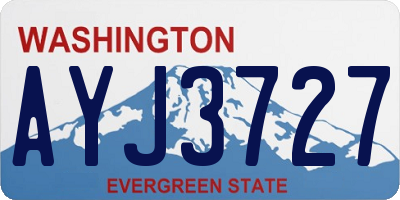 WA license plate AYJ3727