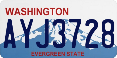 WA license plate AYJ3728