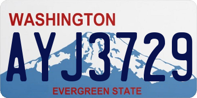 WA license plate AYJ3729