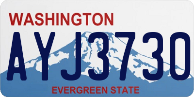 WA license plate AYJ3730